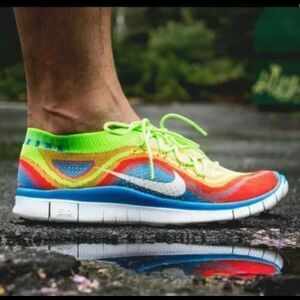 Nike Flyknit Free 5.0 🌈 rainbow men’s 12.5 US 47 EUR Excellent overall conditio